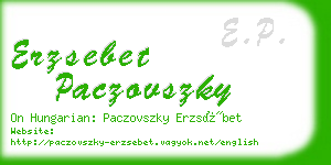 erzsebet paczovszky business card